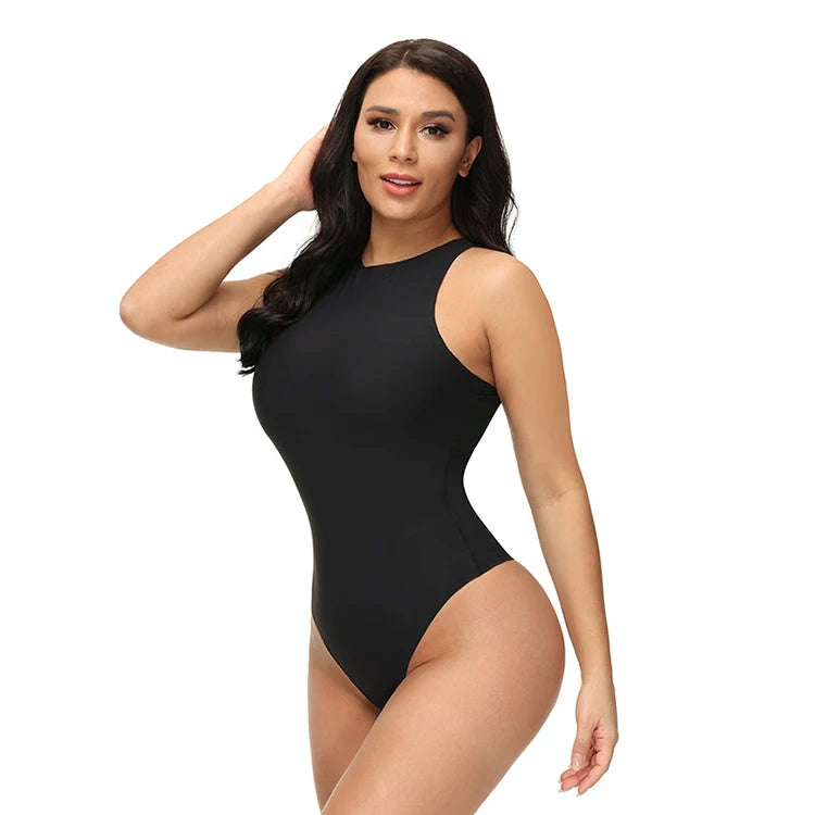 Black Seamless Bodysuit - Katherine Jean