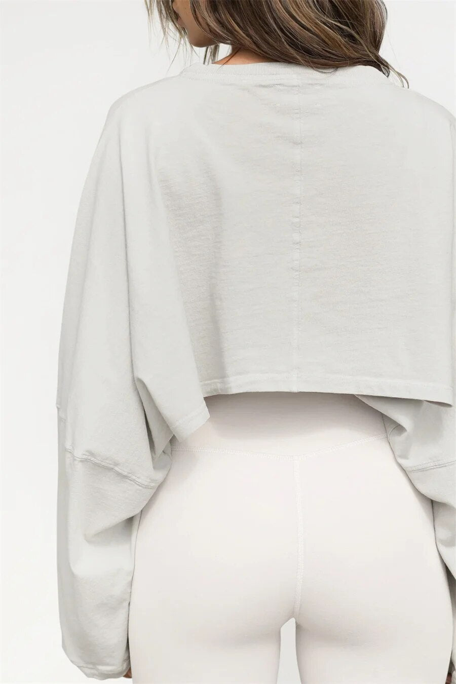 White Crewneck Cropped Sweatshirt - Katherine Jean