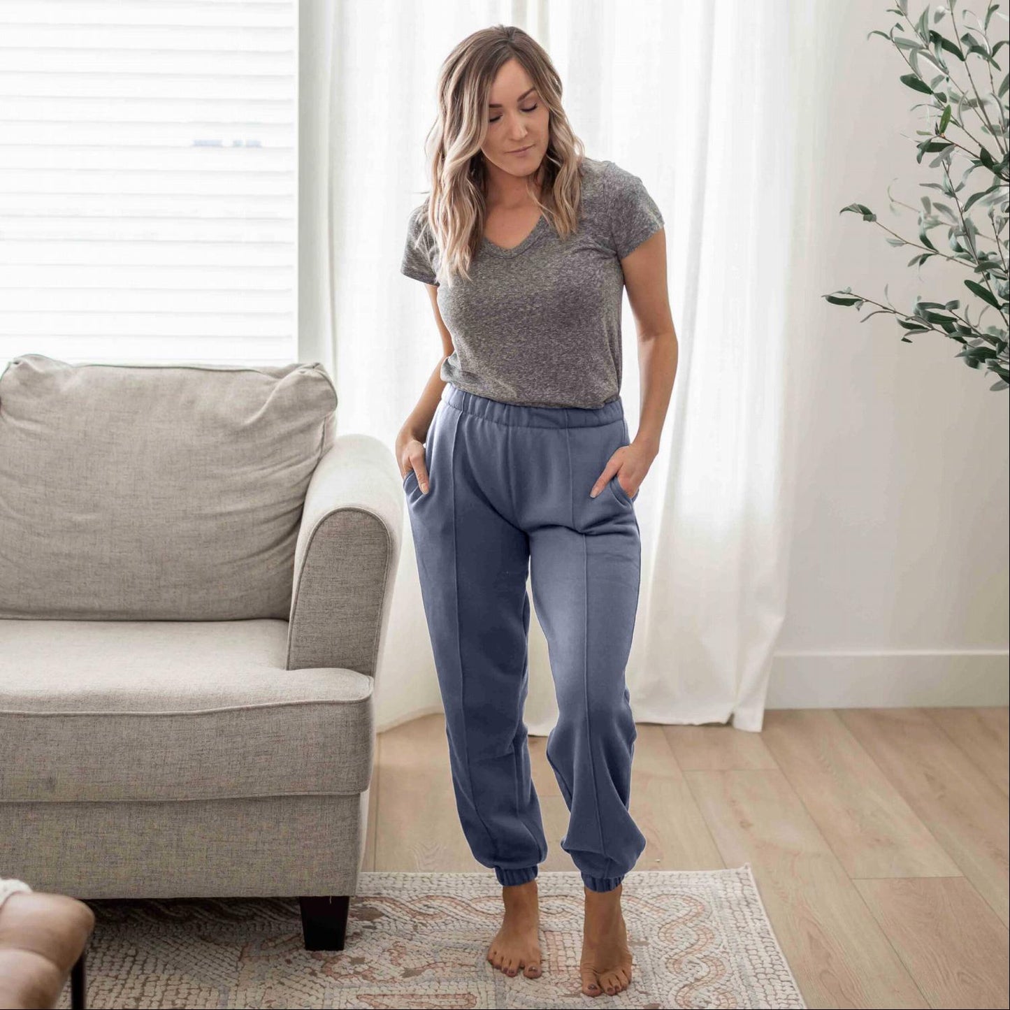 Pintuck Jogger With Elastic Waistband - Katherine Jean