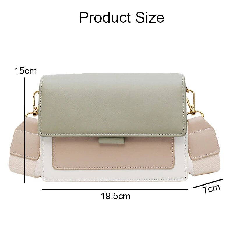 Green Faux Leather Multi Color Square Flap Bag - Katherine Jean
