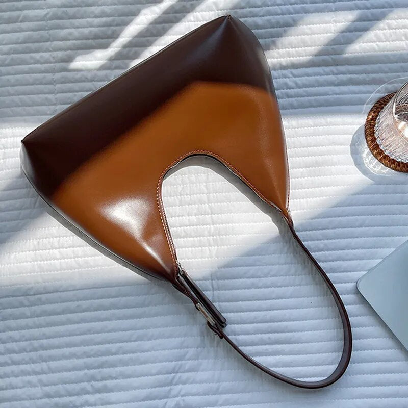 Caramel Sleek Retro Shoulder Bag - Katherine Jean