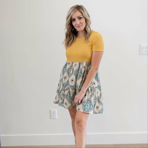 Printed Colorblock Tunic - Katherine Jean