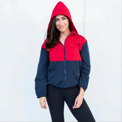 ACTIVE HOODED COLORBLOCK WINDBREAKER JACKET - Katherine Jean