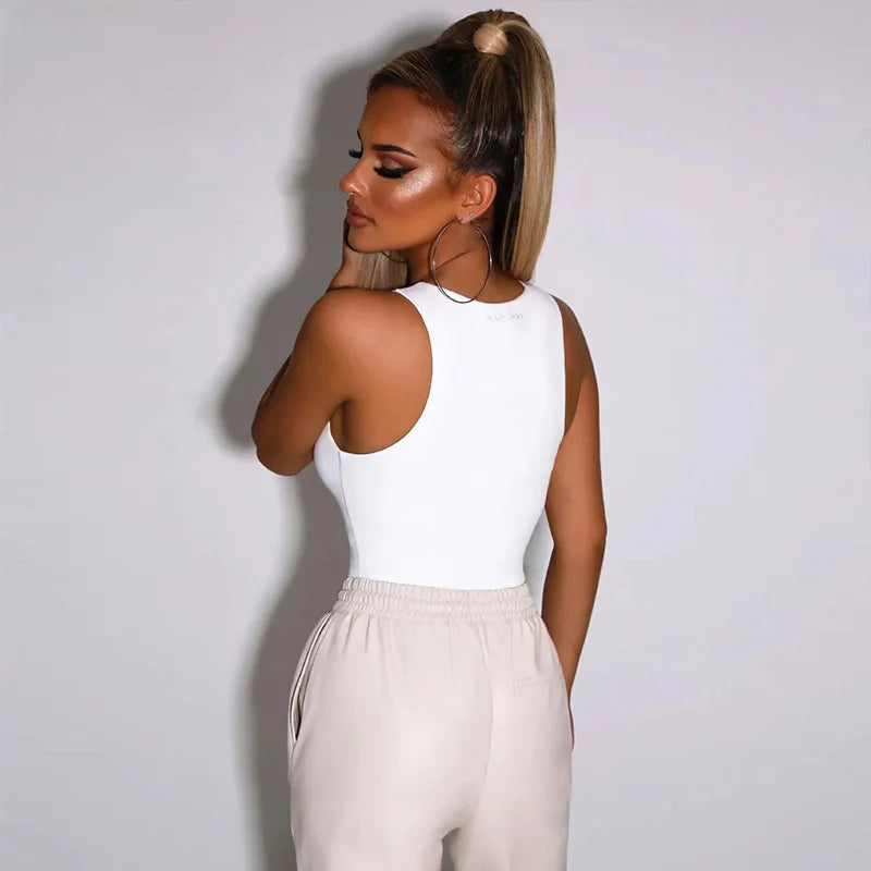 White Seamless Bodysuit - Katherine Jean