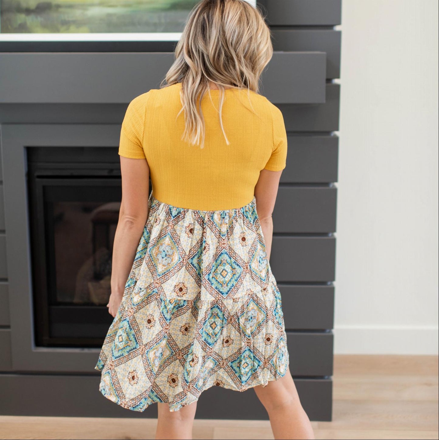Printed Colorblock Tunic - Katherine Jean