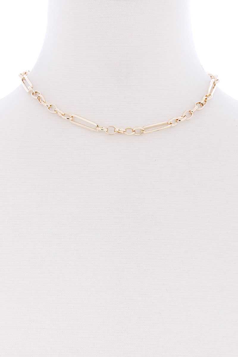 Metal Single Chain Short Necklace - Katherine Jean