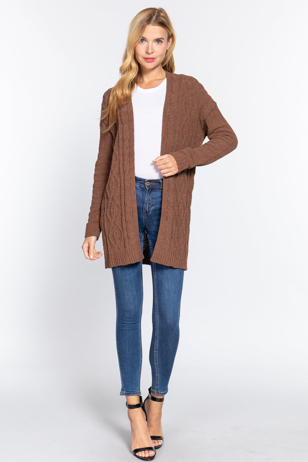 Brown Chenille Sweater Cardigan - Katherine Jean