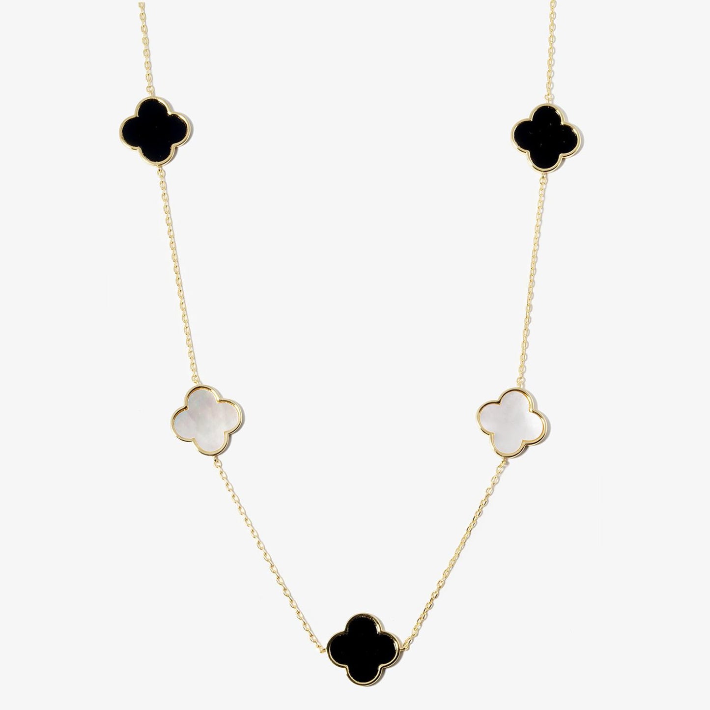 Clover Charm Station Necklace - Katherine Jean