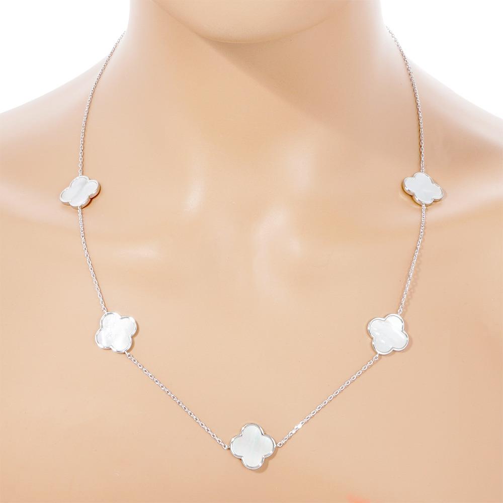 Clover Charm Station Necklace - Katherine Jean