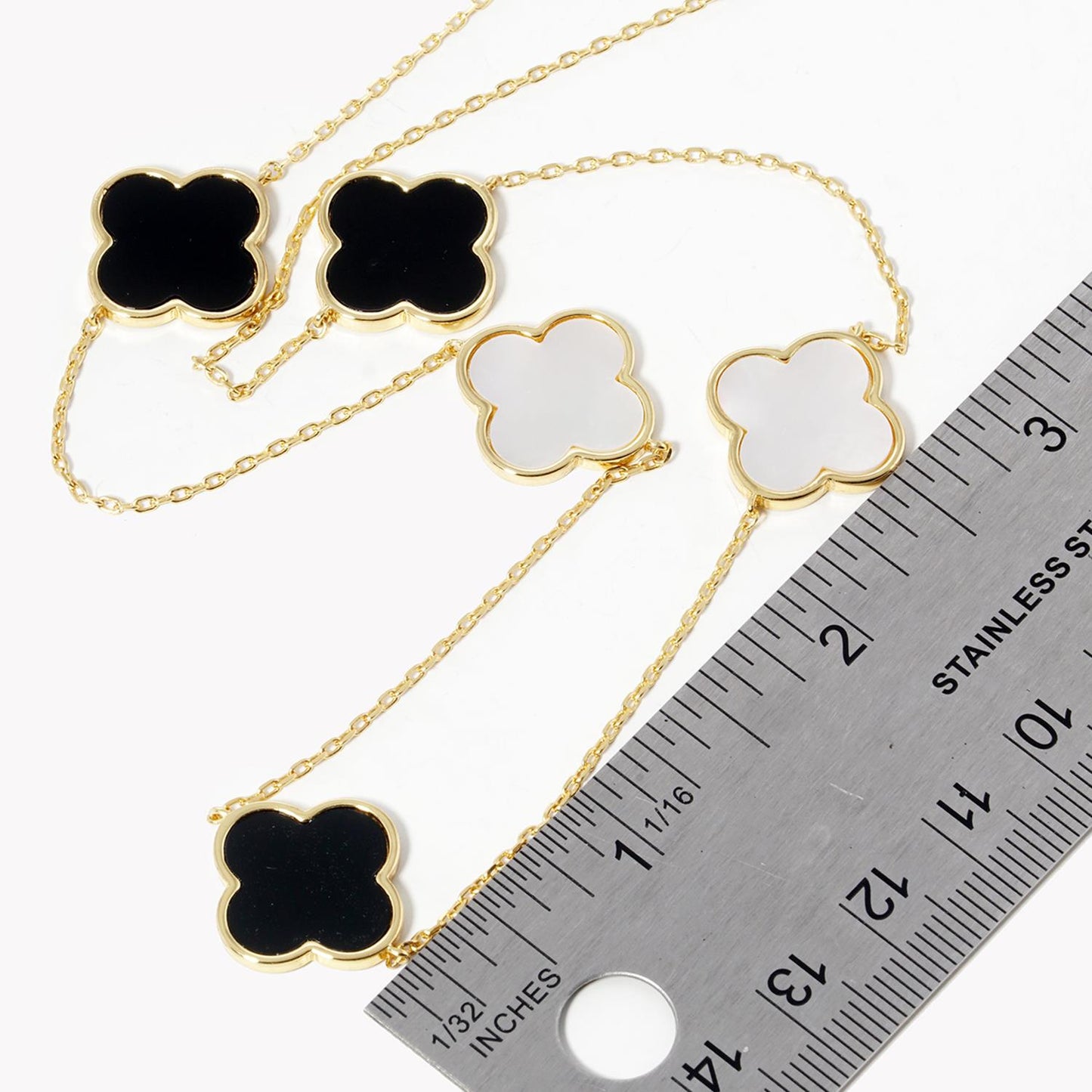 Clover Charm Station Necklace - Katherine Jean