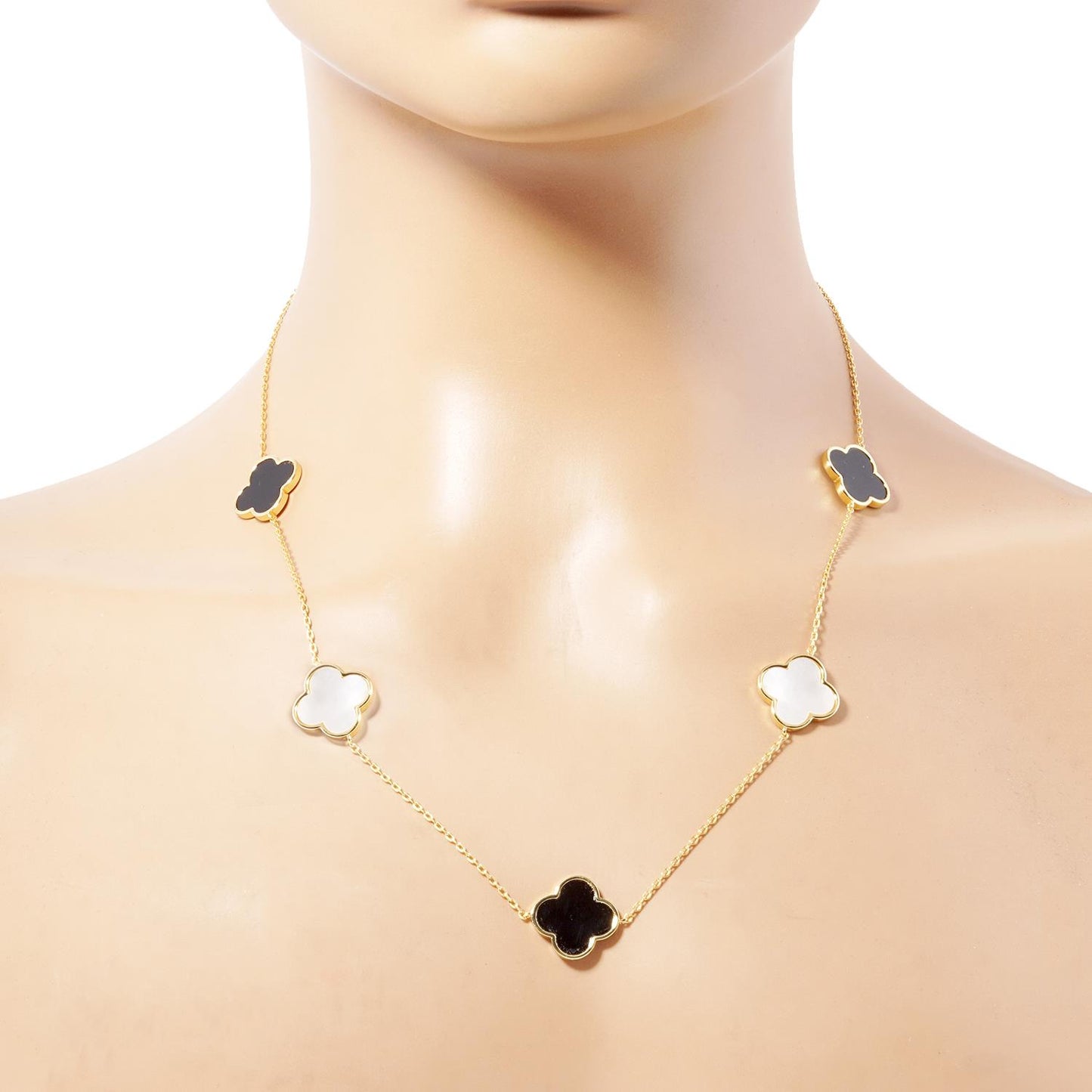 Clover Charm Station Necklace - Katherine Jean