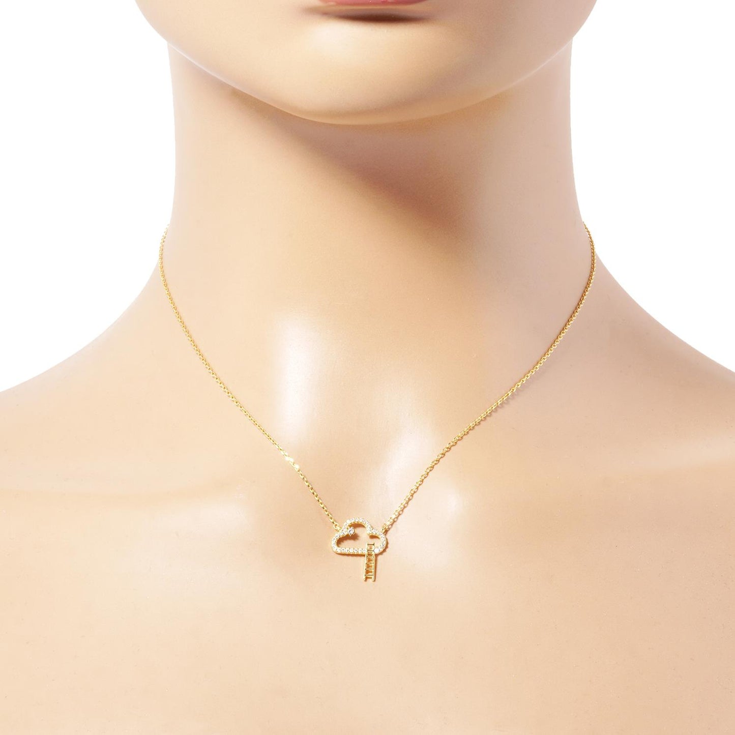 Gold Dipped Cloud Pendant Necklace - Katherine Jean