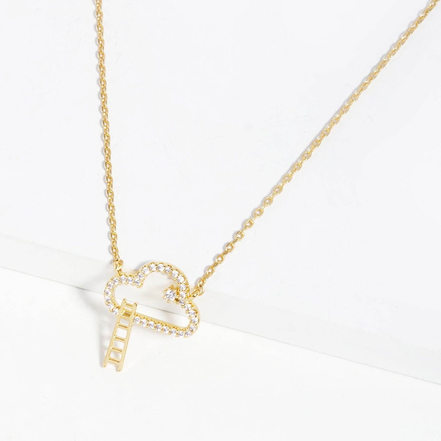 Gold Dipped Cloud Pendant Necklace - Katherine Jean