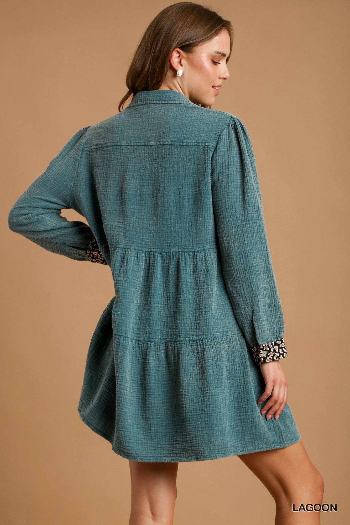 Lagoon Mineral Wash Cotton Gauze Tiered Dress - Katherine Jean