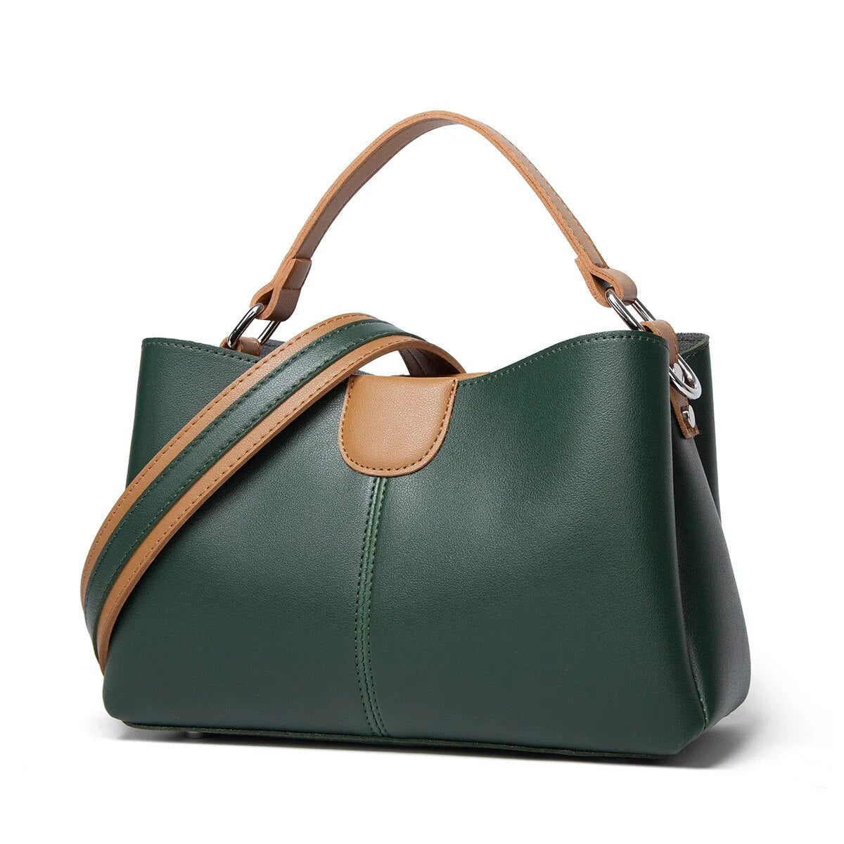 Green Vintage Style Faux Leather Crossbody Bag - Katherine Jean