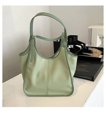 Green Carry All Large Faux Leather Tote - Katherine Jean