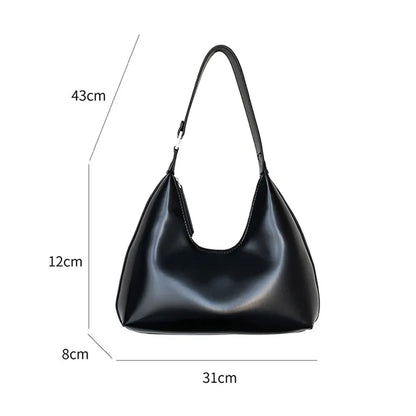 Black Sleek Retro Shoulder Bag - Katherine Jean