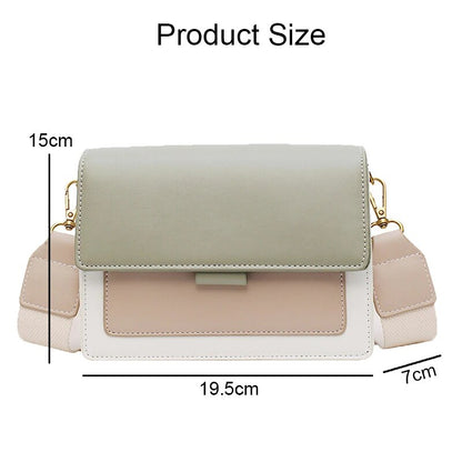 Green Faux Leather Multi Color Square Flap Bag - Katherine Jean