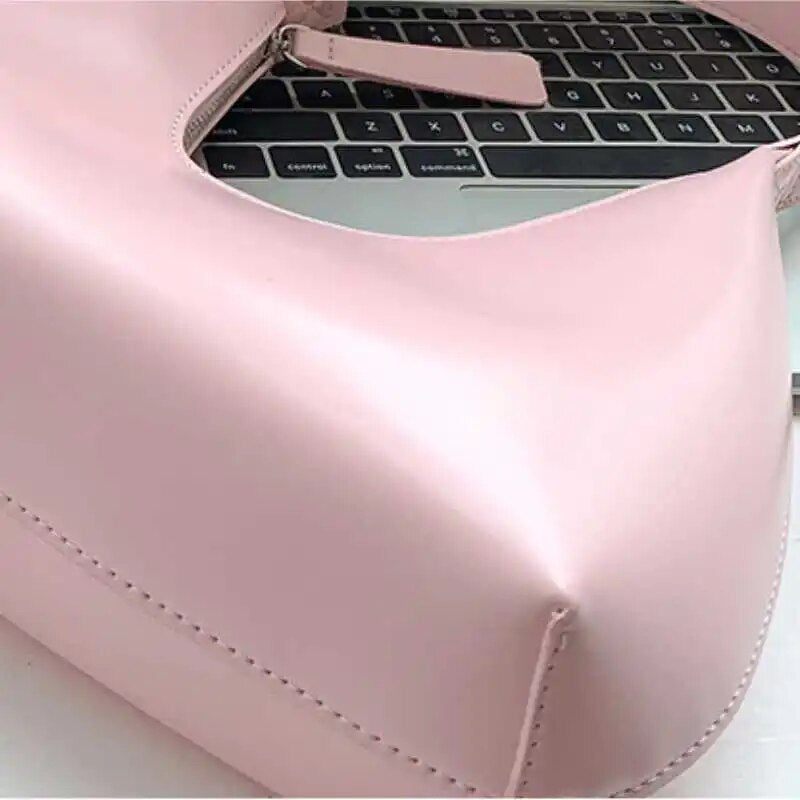 Light Pink Sleek Retro Shoulder Bag - Katherine Jean