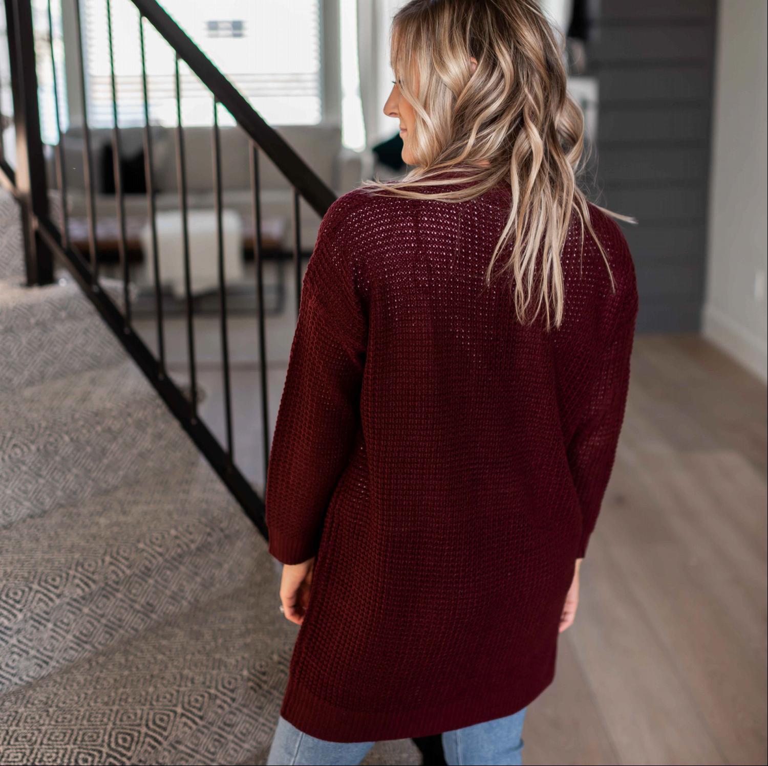 Long Sleeve Open Cardigan Sweater - Katherine Jean