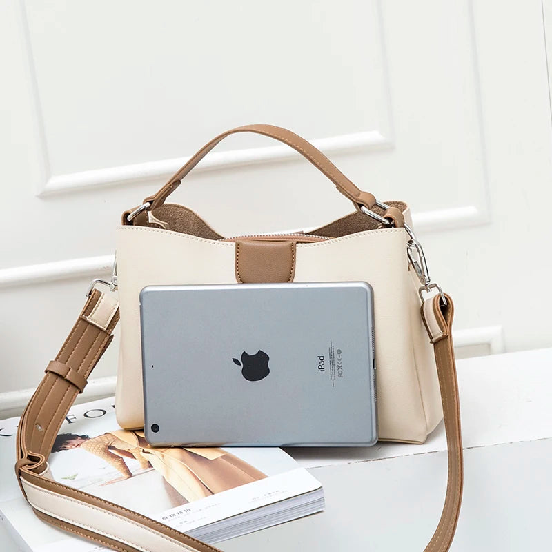 Ivory Vintage Style Faux Leather Crossbody Bag - Katherine Jean