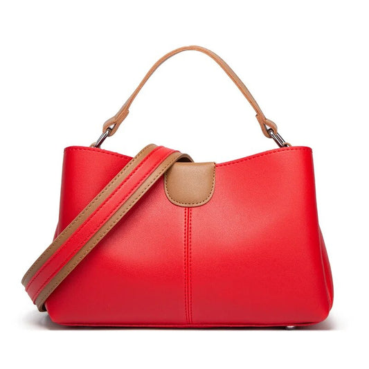 Red Vintage Style Faux Leather Crossbody Bag - Katherine Jean