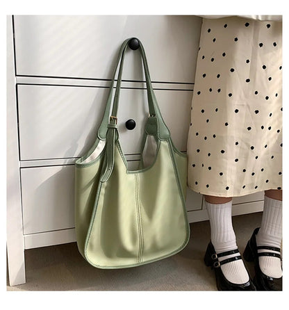 Green Carry All Large Faux Leather Tote - Katherine Jean