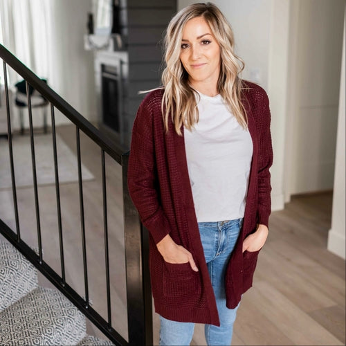 Long Sleeve Open Cardigan Sweater - Katherine Jean