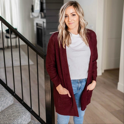 Long Sleeve Open Cardigan Sweater - Katherine Jean