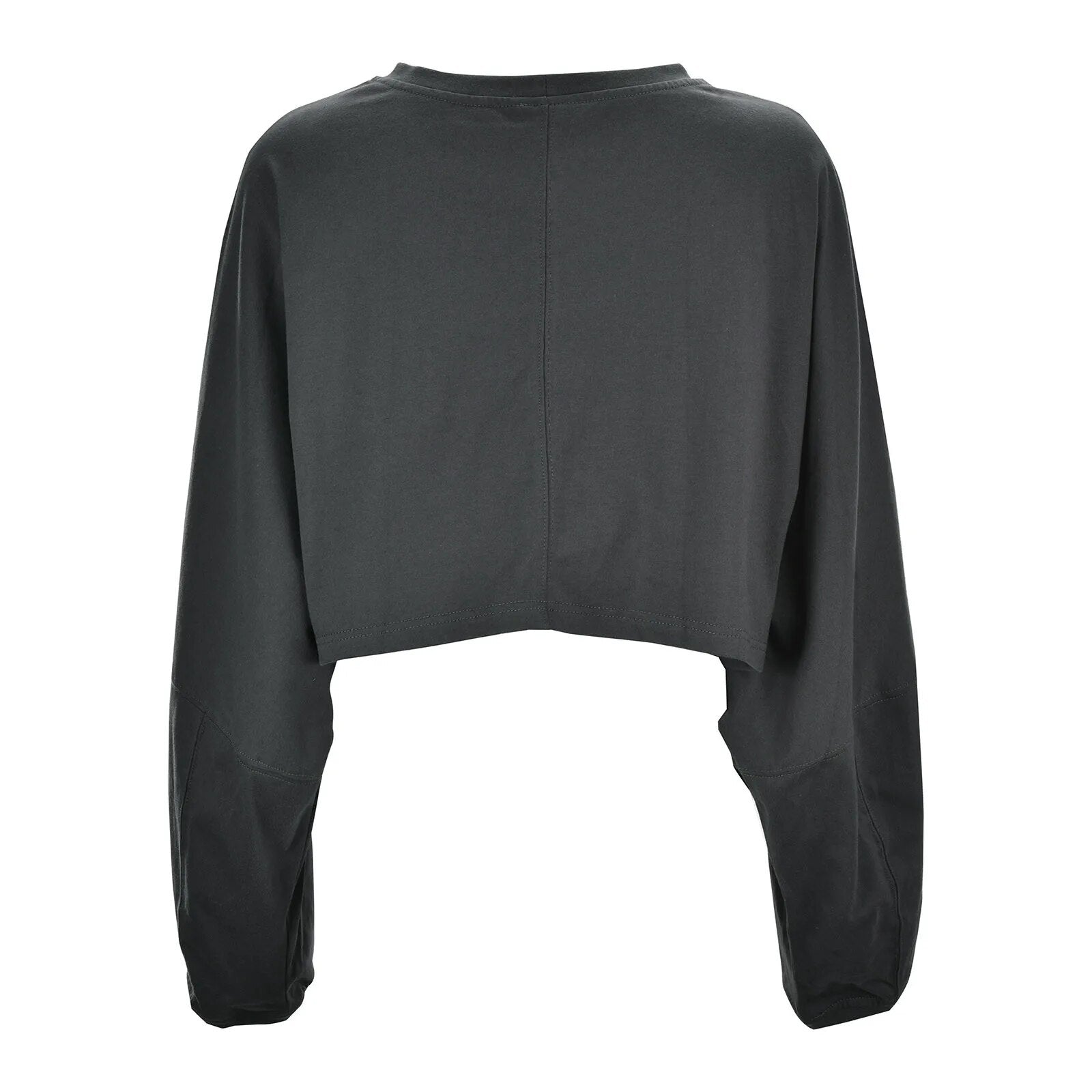Dark Grey Crewneck Cropped Sweatshirt - Katherine Jean