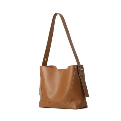 Caramel Faux Leather Shopping Bag - Katherine Jean