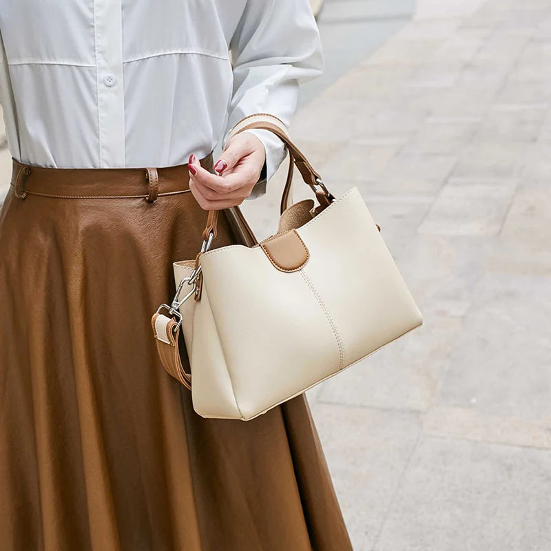 Ivory Vintage Style Faux Leather Crossbody Bag - Katherine Jean