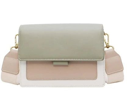 Green Faux Leather Multi Color Square Flap Bag - Katherine Jean