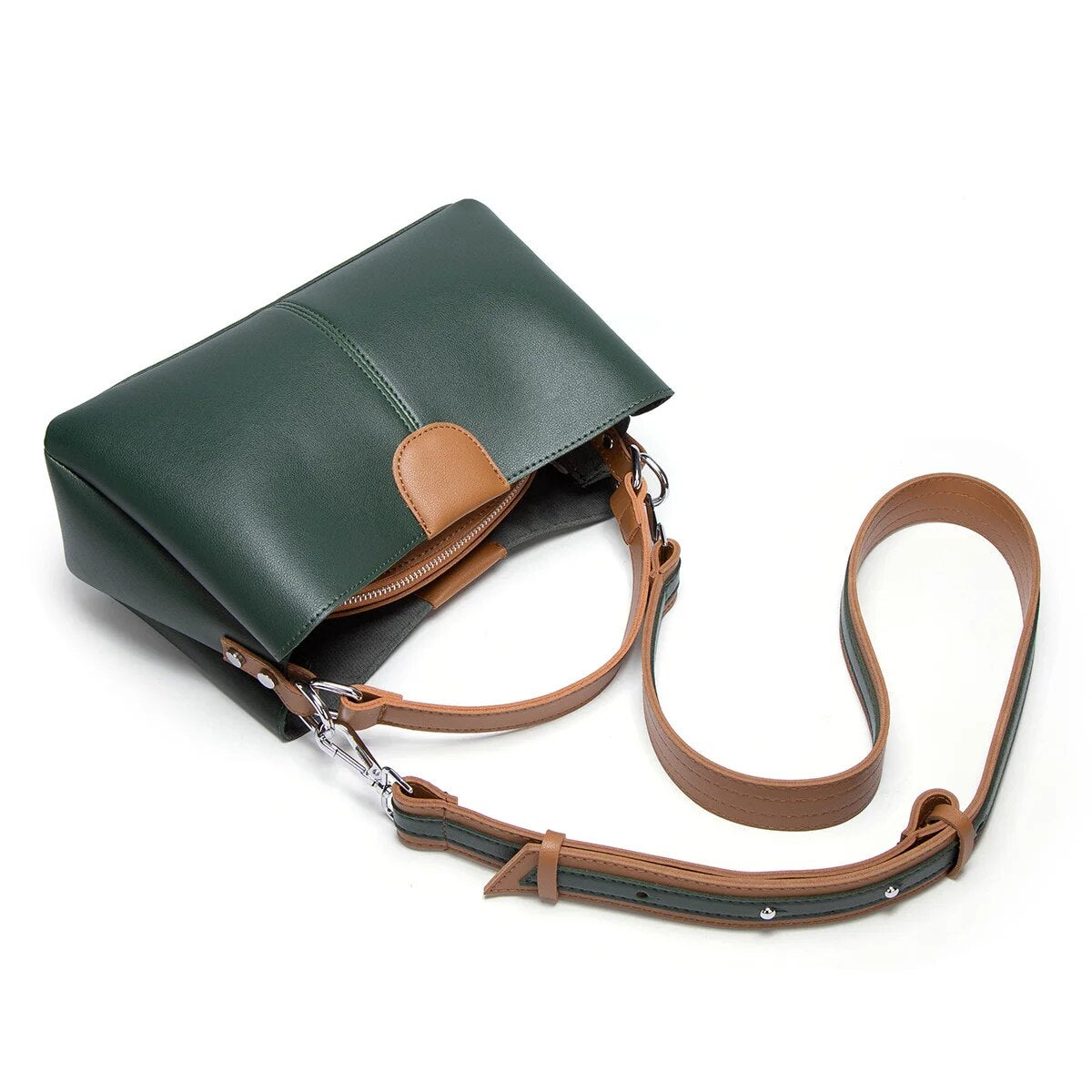 Green Vintage Style Faux Leather Crossbody Bag - Katherine Jean