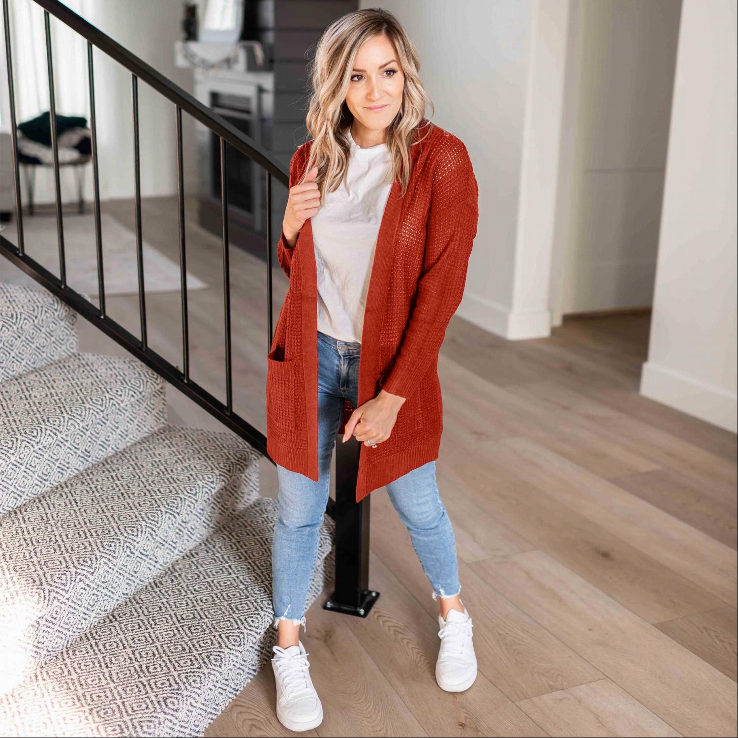 Long Sleeve Open Cardigan Sweater - Katherine Jean