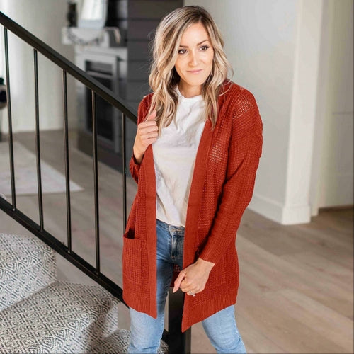 Long Sleeve Open Cardigan Sweater - Katherine Jean