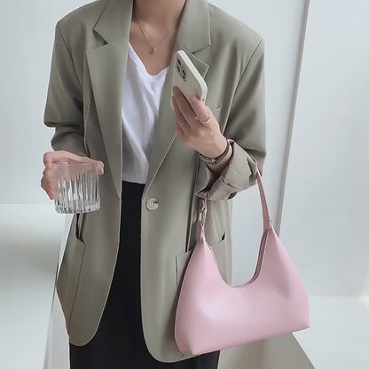 Light Pink Sleek Retro Shoulder Bag