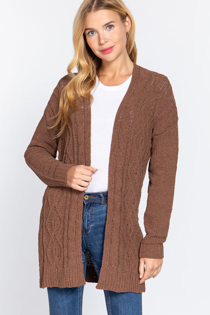Brown Chenille Sweater Cardigan - Katherine Jean