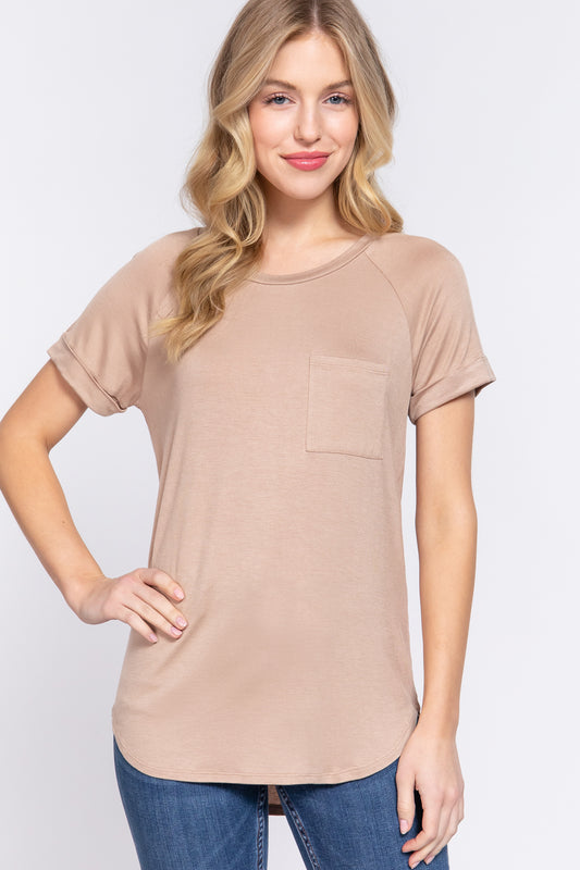 Short Raglan Jersey Top - Katherine Jean