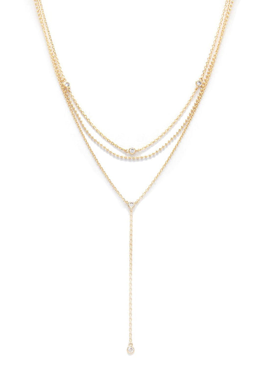 Dainty Metal Y Shape Necklace - Katherine Jean