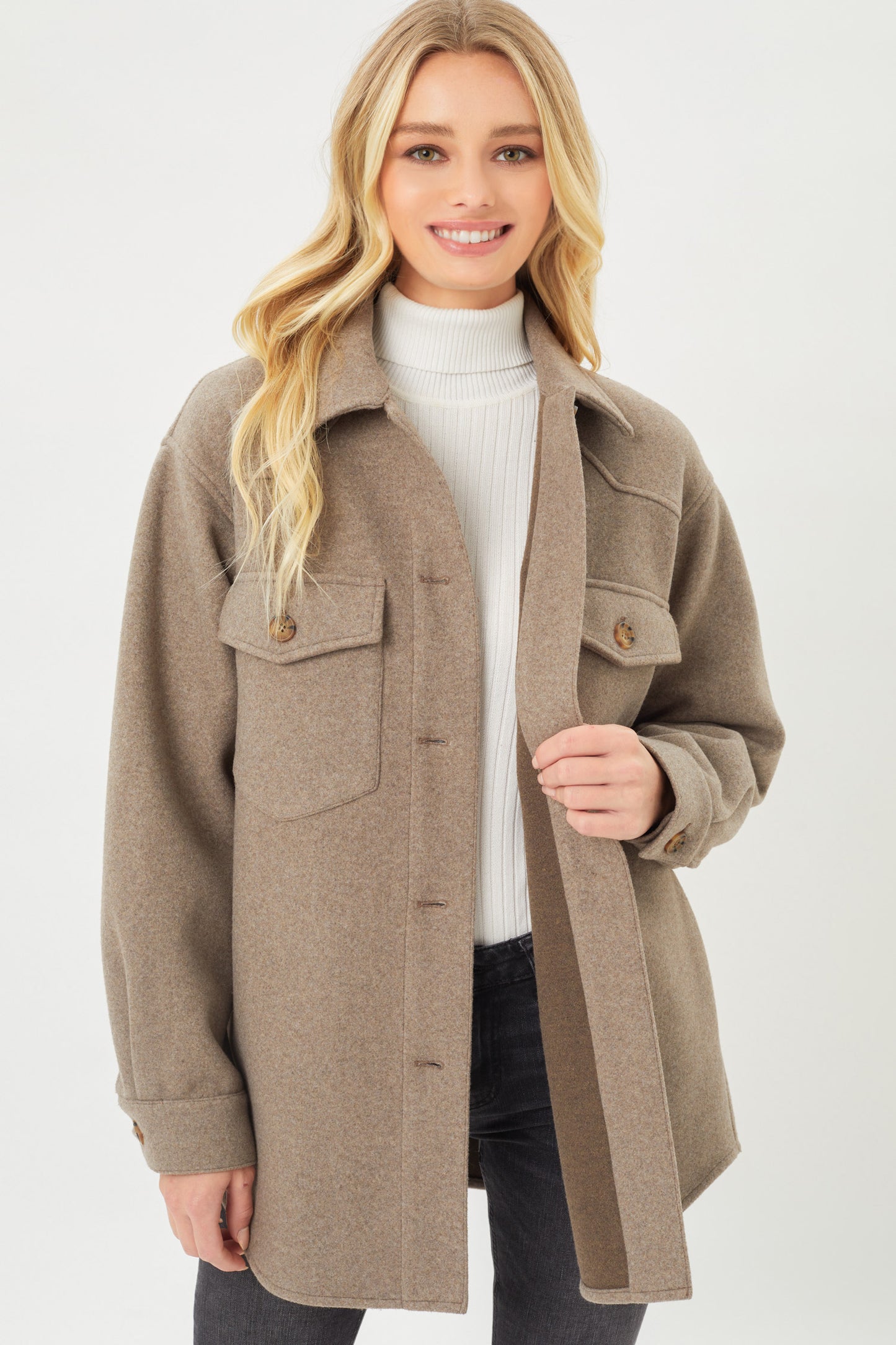 JQ Fleece Oversized Shacket - Katherine Jean