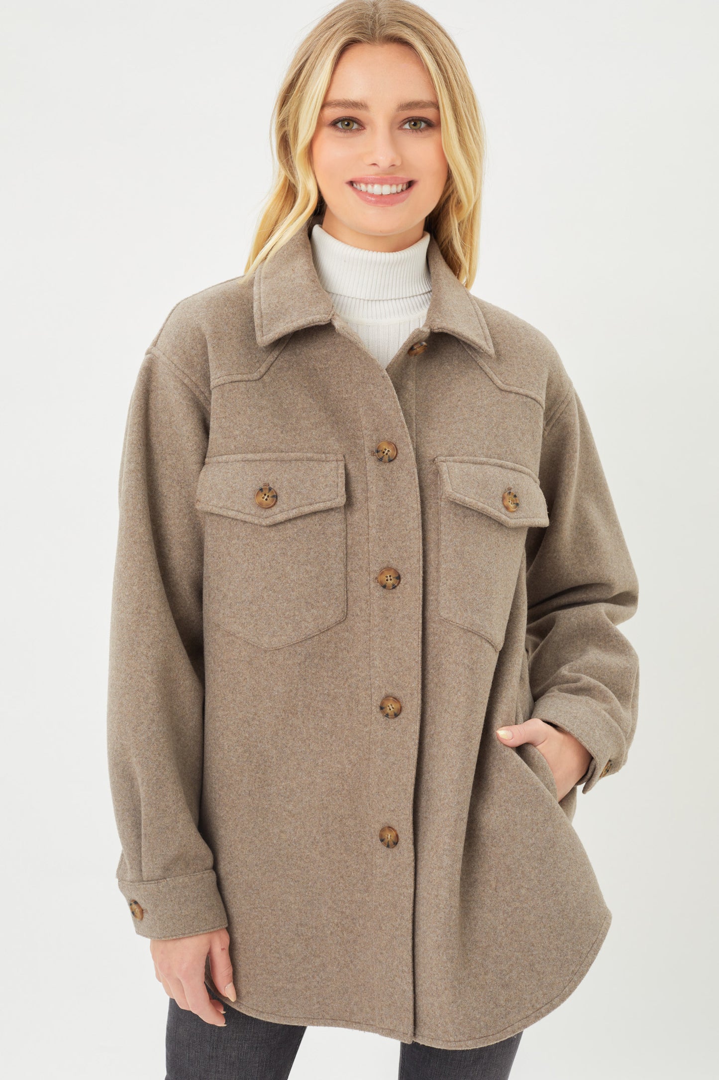 JQ Fleece Oversized Shacket - Katherine Jean