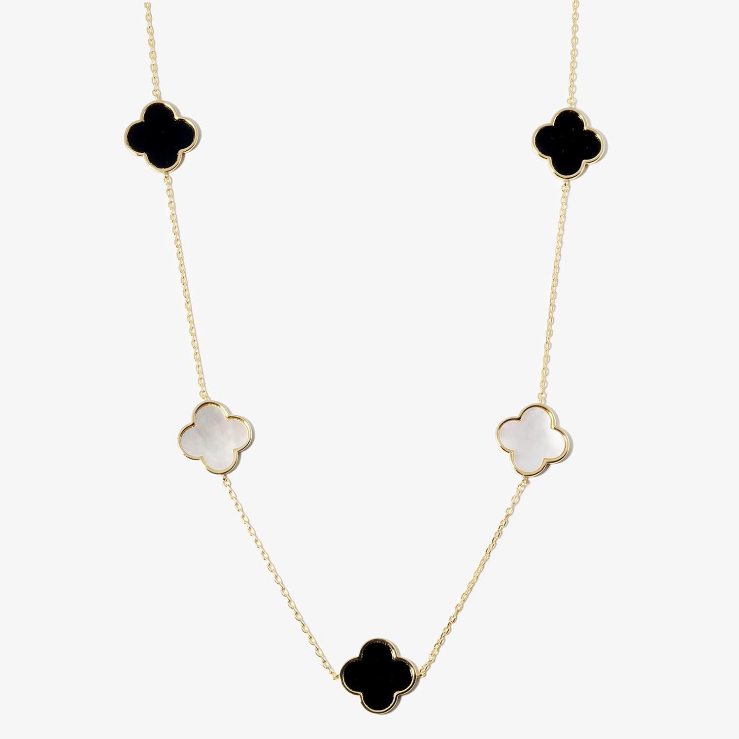 Clover Charm Station Necklace - Katherine Jean