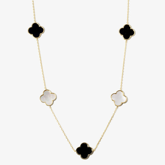 Clover Charm Station Necklace - Katherine Jean
