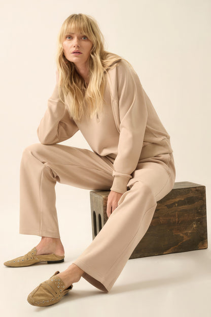 Premium Scuba High Waist Button Zip Up Fly Pants - Katherine Jean